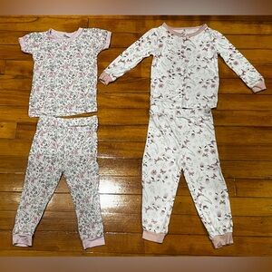 Bundle of 2 Milkberry Rayon Floral Pajama Sets Size 18M Snug Fit